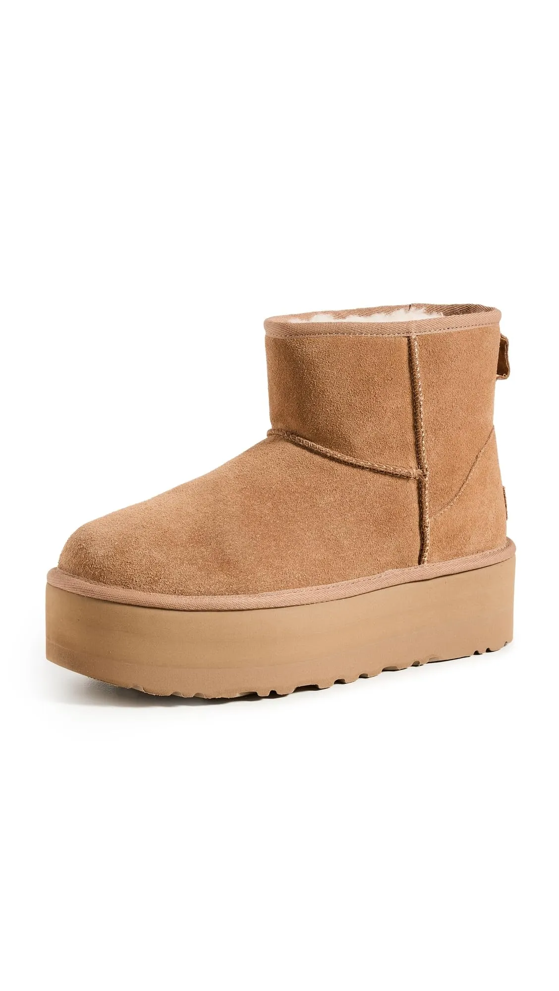 Women's Shoes UGG CLASSIC MINI PLATFORM Sheepskin Ankle Boots 1134991 CHESTNUT