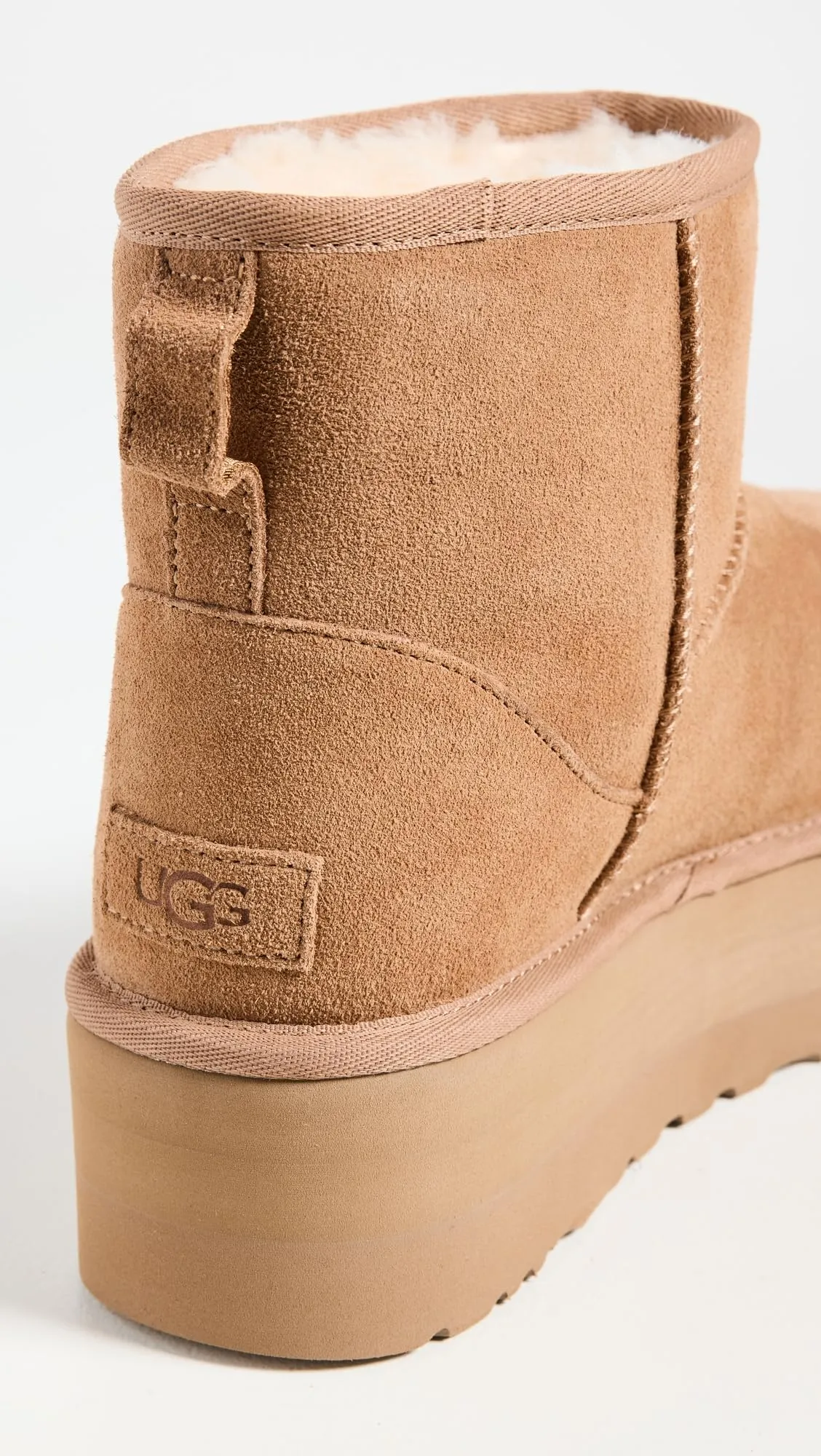 Women's Shoes UGG CLASSIC MINI PLATFORM Sheepskin Ankle Boots 1134991 CHESTNUT